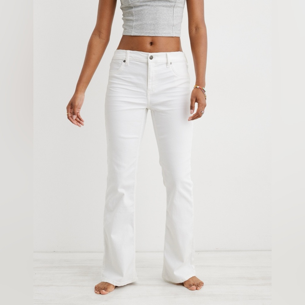 American Eagle white flare jeans